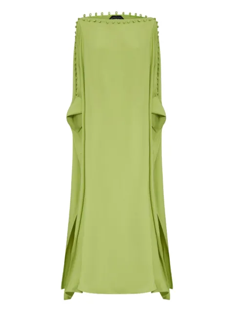 Taller Marmo one-shoulder button-detail kaftan Green TMPS2401550