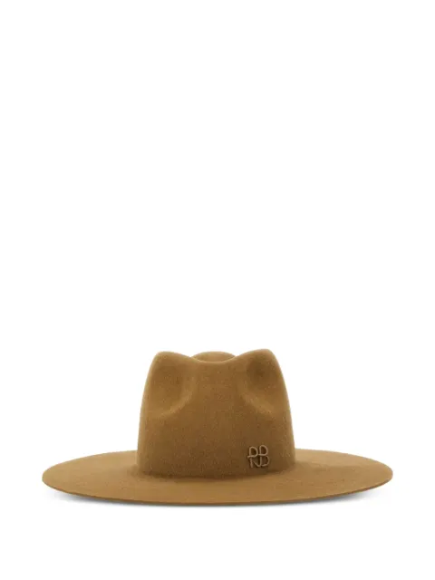 Ruslan Baginskiy logo-detail felt fedora hat Brown FDR037PF25F10PWRBBEIGE
