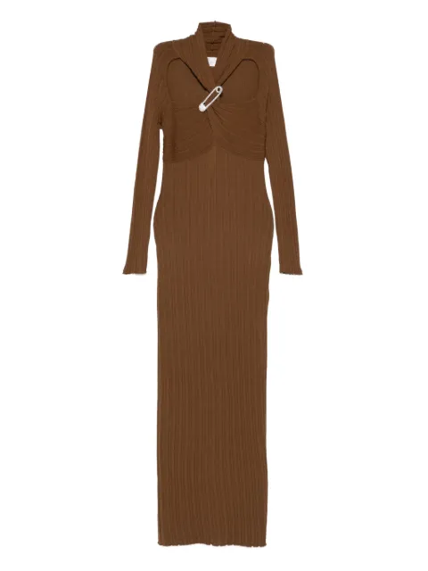 Giuseppe Di Morabito safety-pin ribbed dress Brown 05FWKND36605357