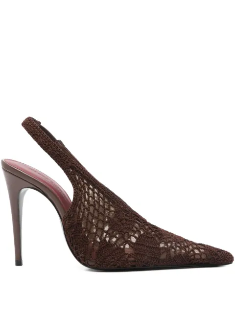 Magda Butrym 100mm slingback knitted pumps Brown 524725BRWN