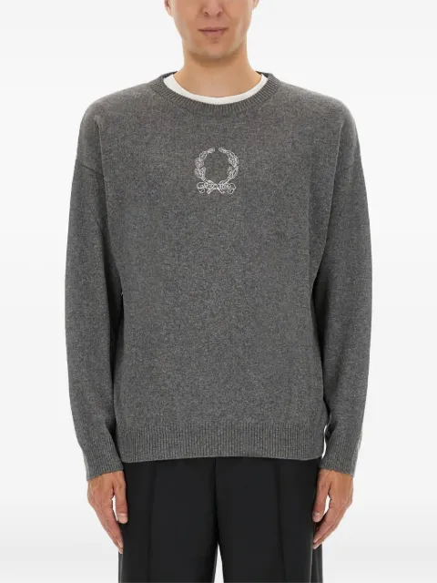 Moschino embroidered crew-neck sweater Grey 09255202