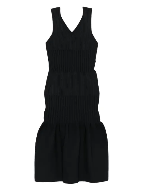 CFCL ribbed V-neck midi dress Black CF010KH119GP00