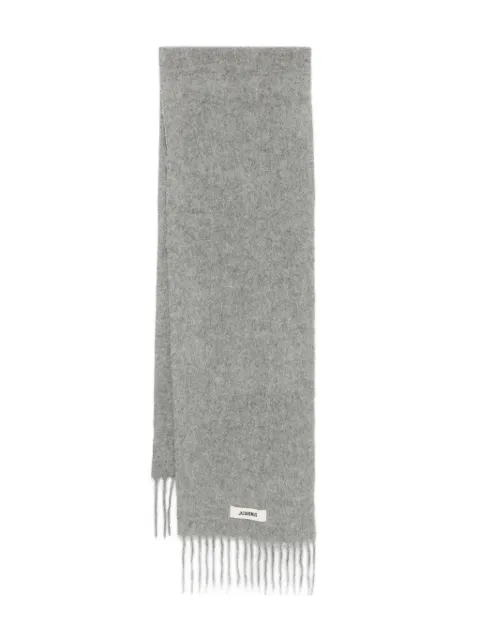 Jacquemus The Carro fringed scarf Grey ACU00572BOT4032