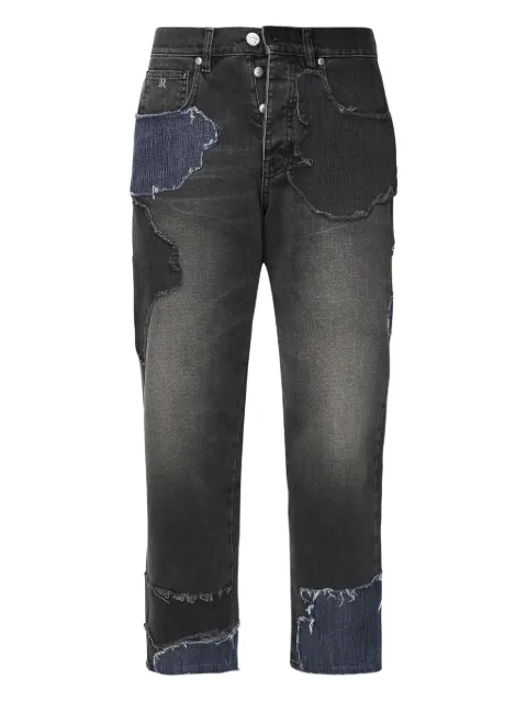 John Richmond patchwork frayed jeans Black RMP25178JE