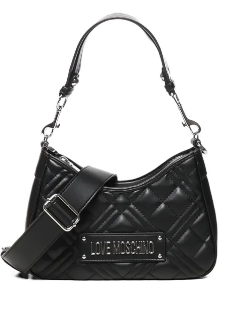 Love Moschino quilted logo shoulder bag Black JC4152PP1MLA