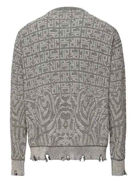 John Richmond frayed-hem sweater Grey RMP25003MA