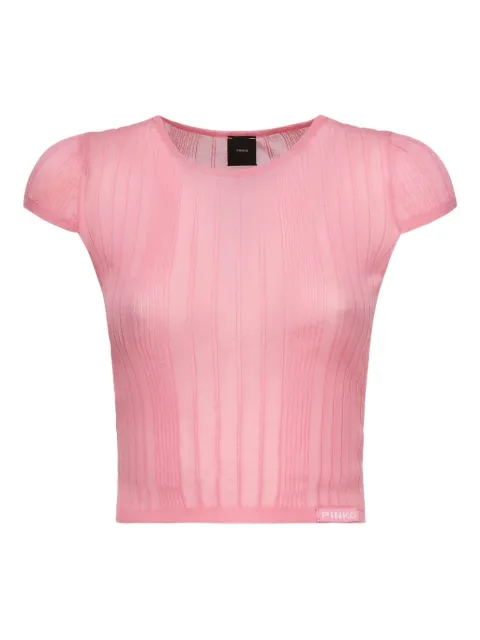 PINKO ribbed crew-neck top Pink 104773A1ND
