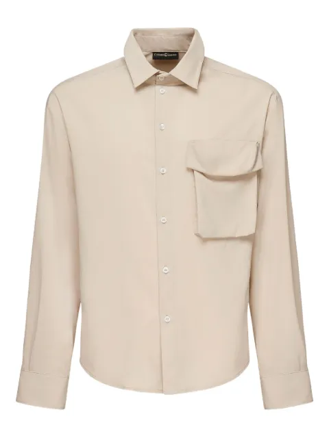 Giuliano Galiano pocket long-sleeve shirt Neutrals WOLFBEIGE