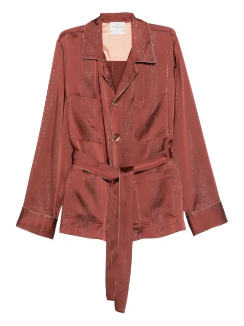 Forte Forte metallic-striped belted jacket Brown 14072MYJACKET