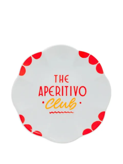 Bitossi Home scalloped-edge 'the aperitivo club' plates White LGP00001SET2