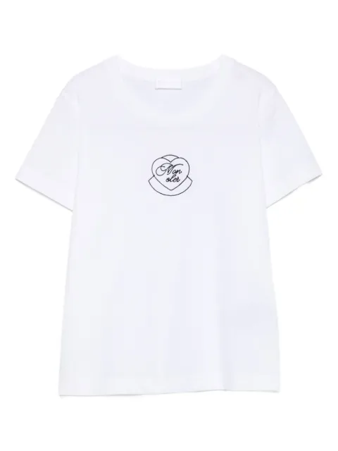 Moncler heart-embroidered cotton T-shirt White K20938C0000989AJS