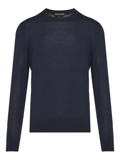 TOM FORD crew-neck wool sweater Blue KCL006YMW103