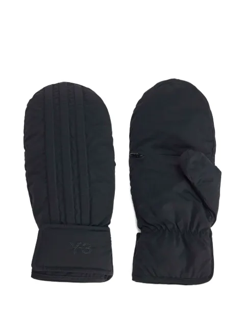 Y-3 logo-embroidered gloves Black JX8356