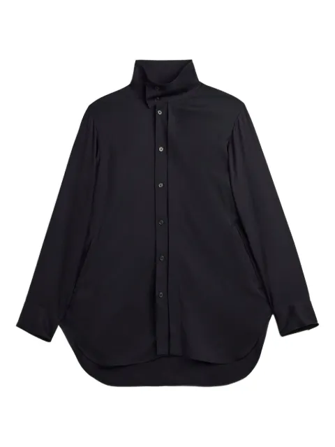 Y-3 high-neck curved-hem shirt Black JX4752