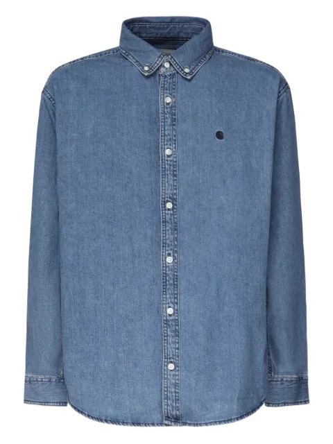 Carhartt WIP L/S Lucas logo-embroidered denim shirt Blue I034525