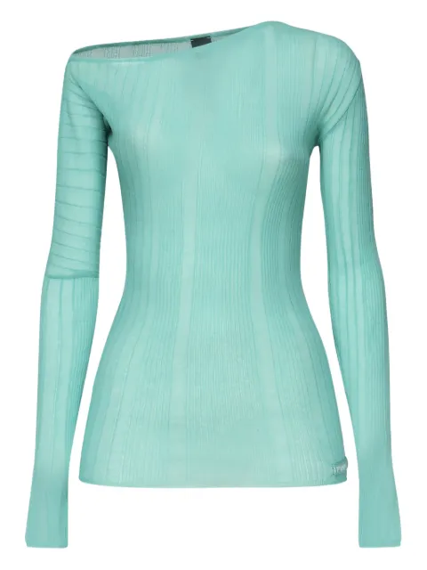 PINKO ribbed long-sleeve top Green 104766A1NDT65