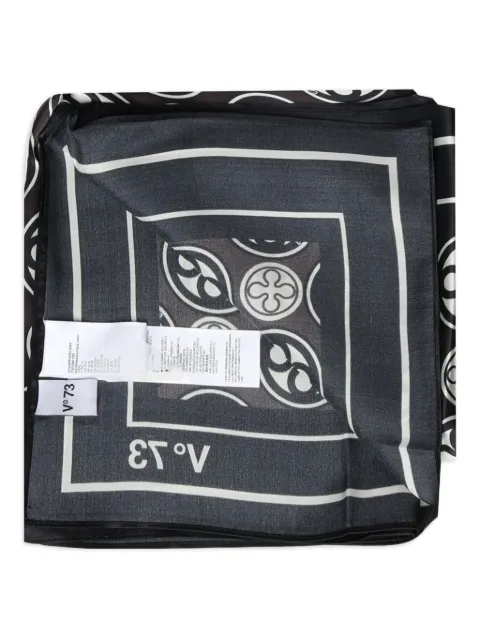 V°73 patterned silk scarf Black 73FD8FT60CAROLINENEROBIANCO