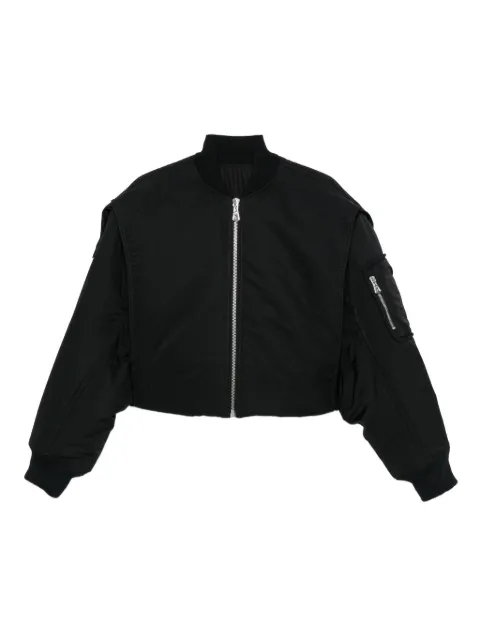 Jean Paul Gaultier zip-fastening cropped bomber jacket Black 2503UOU005W00700