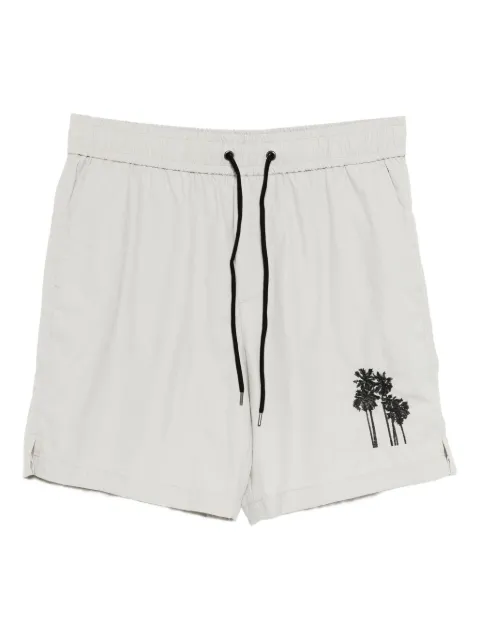 James Perse palm-embroidered deck shorts Grey MTWN4285PB