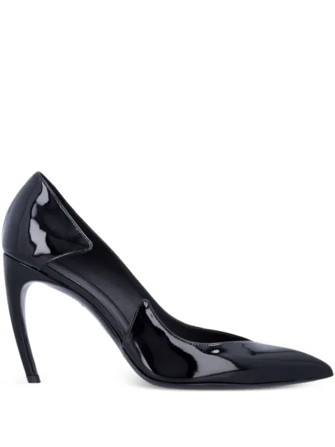 The Attico 95mm Mia patent-leather pointed-toe pumps Black 251WSH00877EEE056AA