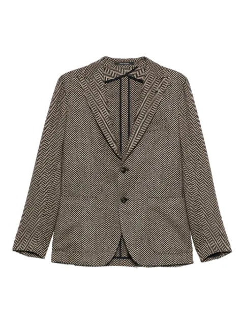 Tagliatore herringbone single-breasted blazer Neutrals 1SMC26KAI610073S