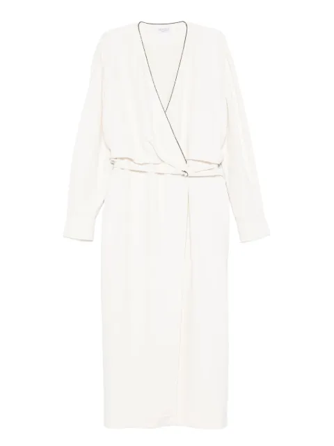 Brunello Cucinelli embellished wrap dress White MA029A5415C7936