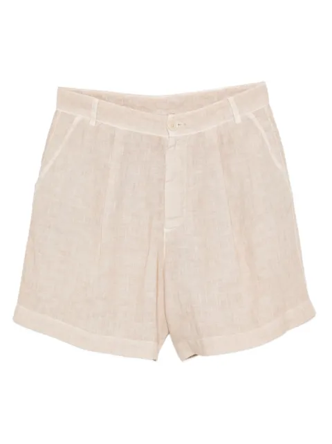 120% Lino pleated linen shorts Neutrals 32ALIW29Q2F753