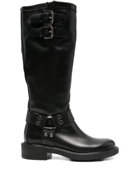 Metisse 40mm buckle-strap leather boots Black AK994