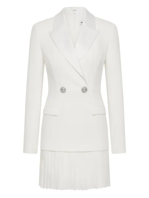 Rebecca Vallance pleated double-breasted dress Neutrals RVBR1187