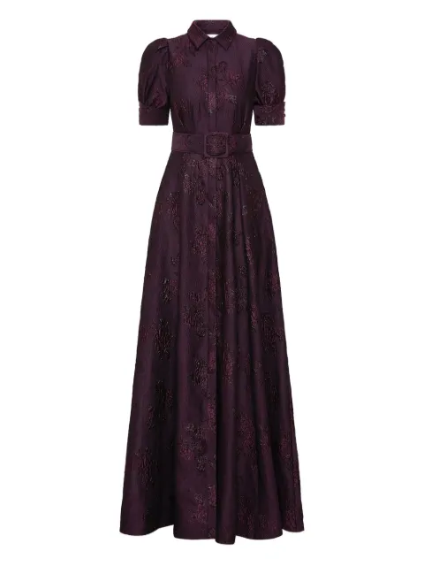 Rebecca Vallance Afina puff-sleeve gown maxi dress Purple RVBR1213