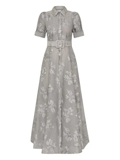 Rebecca Vallance Ruth embellished belted gown Silver RVBR1384