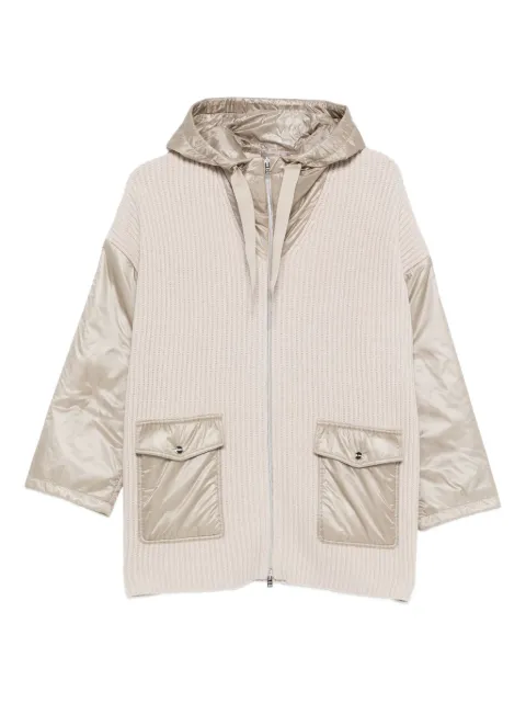 Herno ribbed wool hooded jacket Neutrals MC00036DR70264