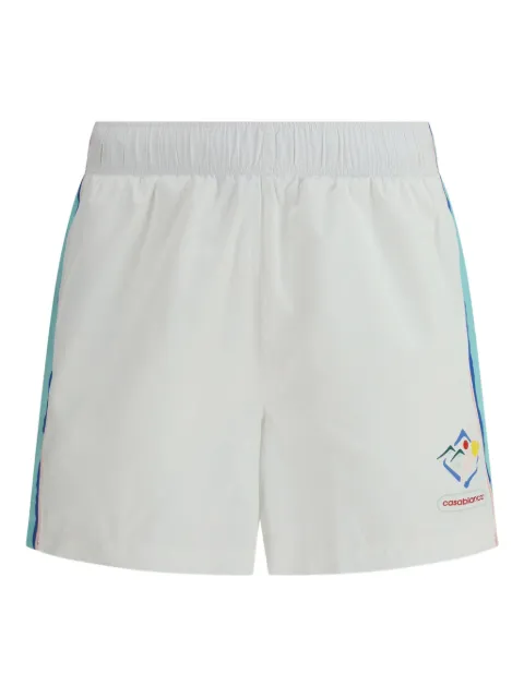 Casablanca Casa Sportif graphic-panel windbreaker shorts White MPF25TR02901