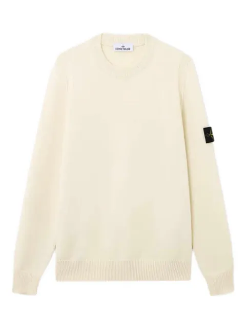 Stone Island logo-bagde sweater Neutrals L2S155100072S00A3