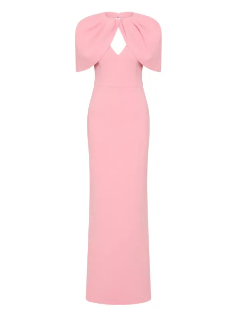 Rebecca Vallance Xena petal-sleeve keyhole maxi dress Pink RVBR1179