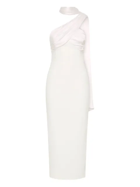 Rebecca Vallance satin-draped halter neck dress Neutrals RVBR1201
