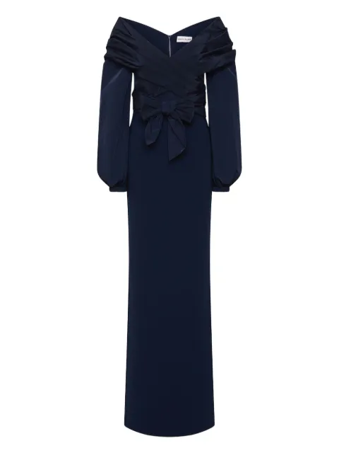 Rebecca Vallance off-shoulder bow gown Blue RVBR1193