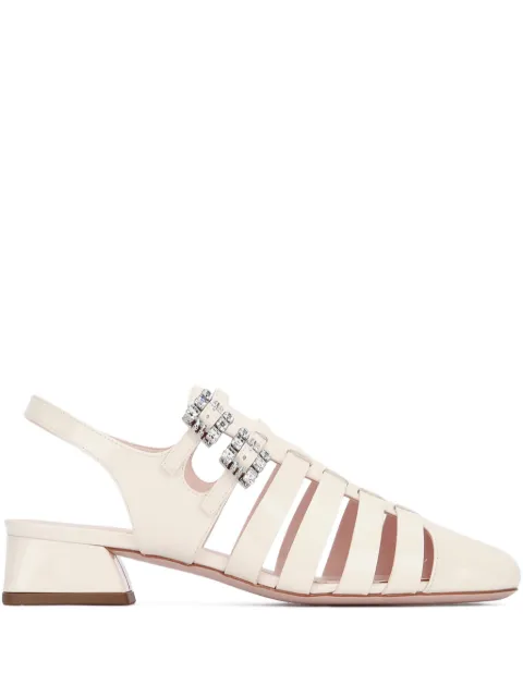 Roger Vivier 25mm Très Vivier crystal-embellished pumps White RVW54041740D1P