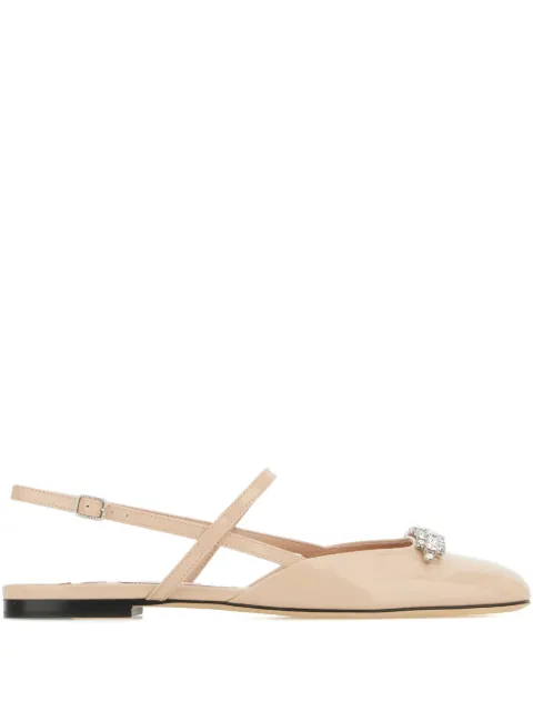Jimmy Choo crystal-embellished ballet flats Neutrals BELINDASBFLATPAT