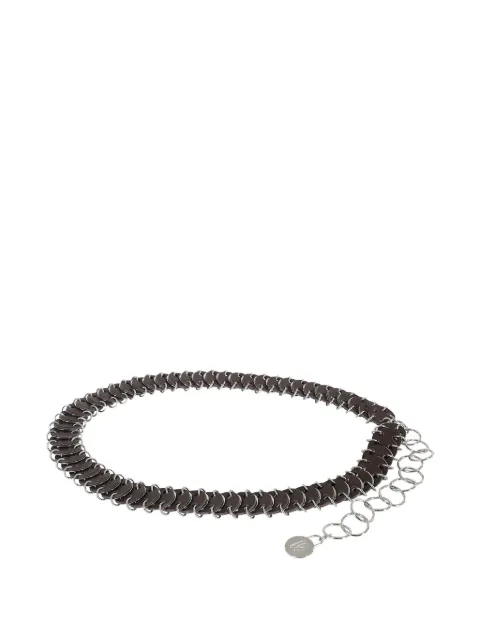 Rabanne leather-chain belt Brown 25AAA0200CLF257097