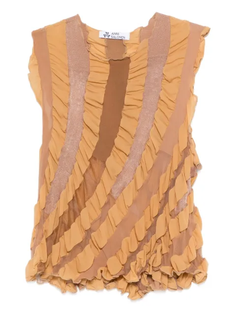 Anni Salonen twisted ruffles top Neutrals RUFFLETOP