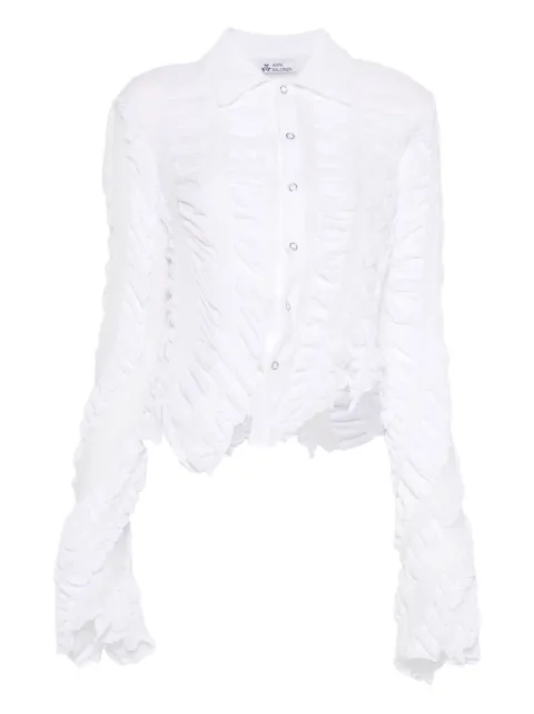 Anni Salonen twisted ruffled shirt White RUFFLEBLOUSE