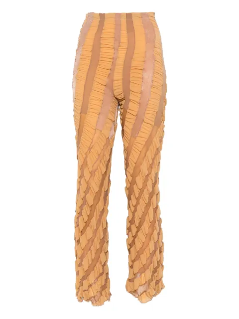 Anni Salonen twisted ruffled trousers Brown RUFFLETROUSERS