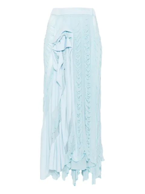 Anni Salonen rose-detail ruffled midi skirt Blue ROSESKIRT