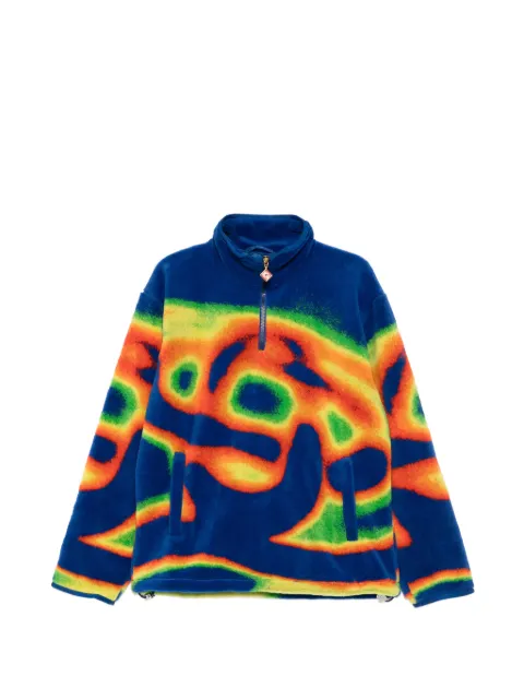 Casablanca zip abstract fleece sweatshirt Blue MSP26OT22601