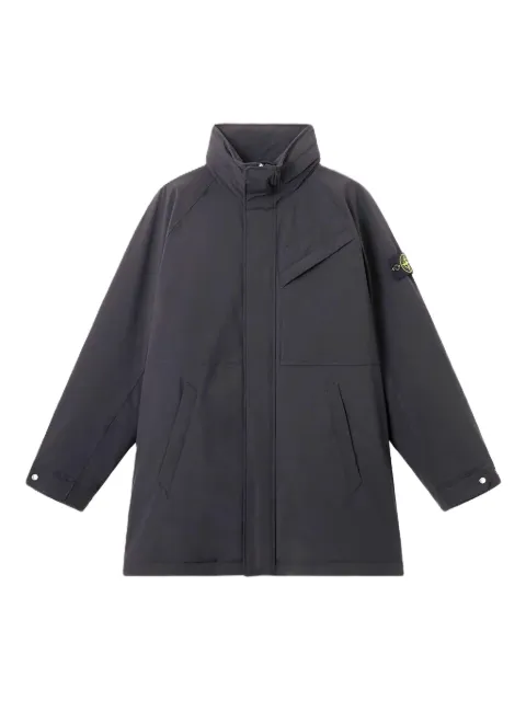 Stone Island high-neck patch-pocket coat Blue K2S157100002S0A27