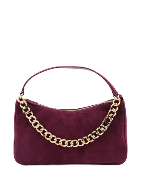 TWINSET chain-embellished suede shoulder bag Red 252TB7162