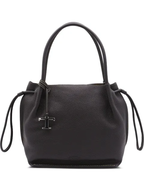 Tod's drawstring leather tote bag Black XBWBUZS9300WNT