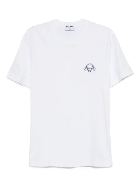 Moschino logo-embroidered cotton T-shirt White A07185241