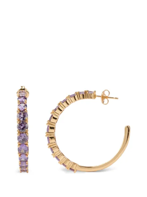 All the Luck in the World gem-set hoop earrings Gold AIEBASG